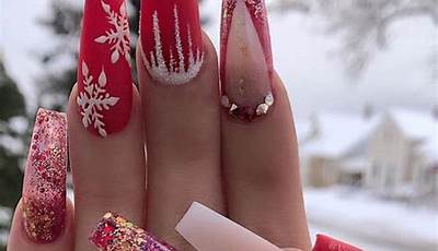 Basic Christmas Nails Acrylic Long