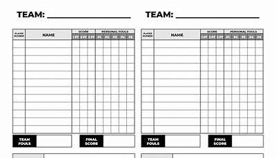 Basketball Scoring Sheet Printable