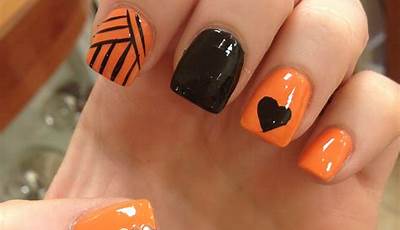 Black And Orange Nails Fall