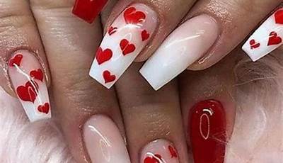 Black And Red Valentines Nails Bling