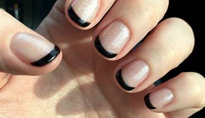 Black French Tips With 3D