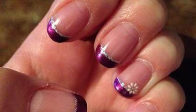 Black French Tips With Purple