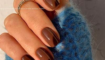 Blue And Brown Fall Nails