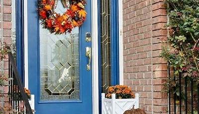 Blue And Orange Fall Decor Front Porch