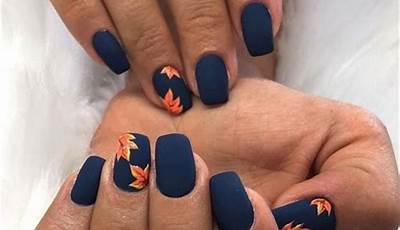 Blue Fall Color Nails