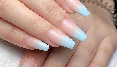 Blue French Tips Light To Dark