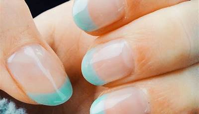 Blue French Tips Natural Nails