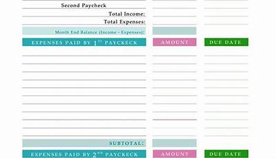 Budget By Paycheck Printables