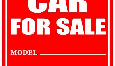 Car For Sale Printable Sign