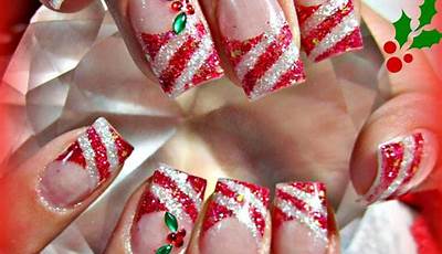 Christmas Acrylic Nails Candy Canes