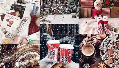 Christmas Aesthetic Wallpaper Collage Green