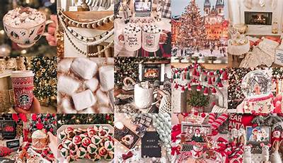 Christmas Aesthetic Wallpaper Collage Red