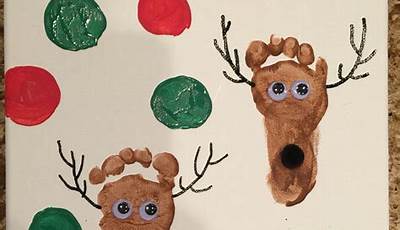 Christmas Canvas Paintings For Kids Footprints