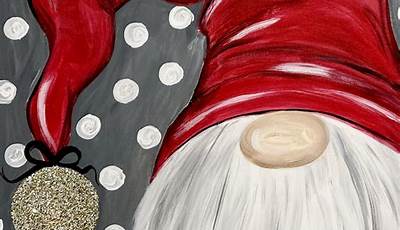 Christmas Gnome Paintings On Canvas Easy Diy