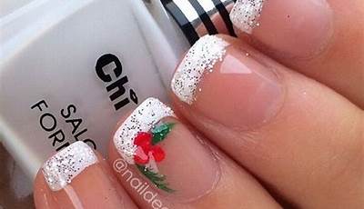 Christmas Nails 2022 Short Red French Tip