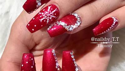 Christmas Nails Acrylic Diamonds