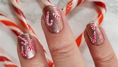 Christmas Nails Acrylic Pink Candy Cane