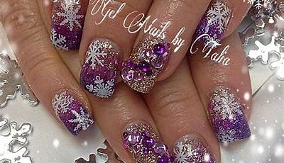 Christmas Nails Acrylic Short Purple