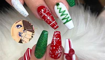 Christmas Nails Acrylic Short Square Green