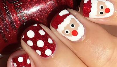 Christmas Nails Black Santa
