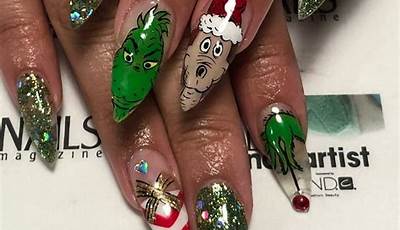 Christmas Nails Coffin Grinch