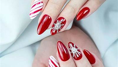 Christmas Nails Design Snowflakes Candy Canes