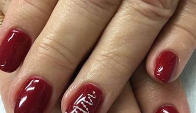 Christmas Nails Gel Short Simple Red
