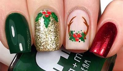 Christmas Nails Mistletoe Art Designs