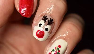 Christmas Nails Rudolph