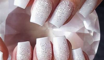 Christmas Nails White Glitter