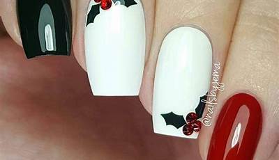 Christmas Nails Zwart