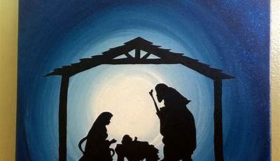 Christmas Nativity Paintings On Canvas Easy