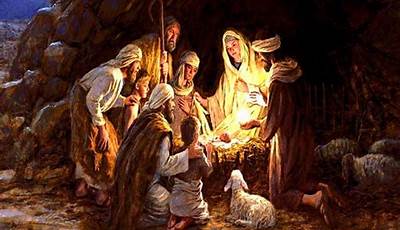 Christmas Paintings Nativity Scene