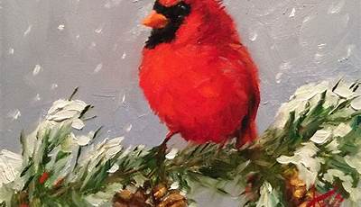 Christmas Paintings On Canvas Birds