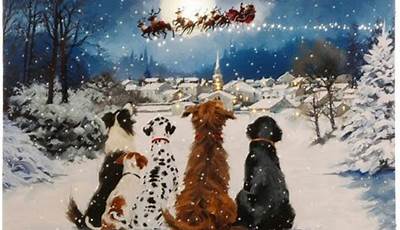 Christmas Paintings On Canvas Dogs