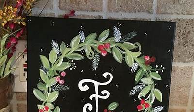 Christmas Paintings On Canvas Wreath