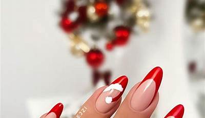 Classy Christmas Nails Santa Hat