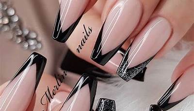 Classy Nails Acrylic French Tips Black