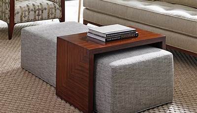 Coffee Table And Ottoman Side By Side