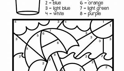 Color By Number Summer Printables