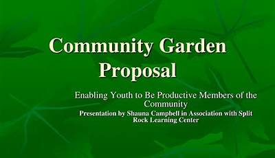 Community Vegetable Garden Project Proposal Pdf