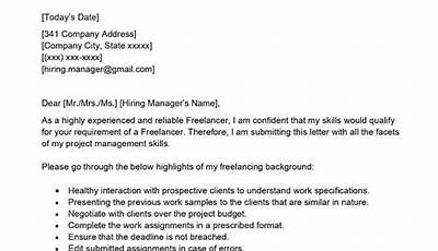 Cover Letter For Freelance Work Sample