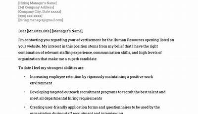 Cover Letter Sample For Hr Manager Position