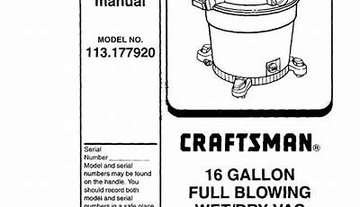 Craftsman 16 Gal Wet Dry Vac Manual