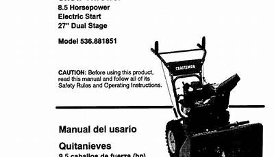 Craftsman 42'' Snow Blower Attachment Manual