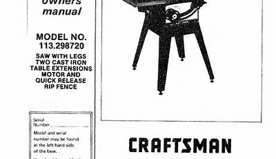 Craftsman Table Saw Manual 113