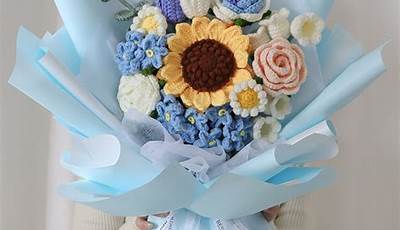 Crochet Flower Bouquet For Valentine