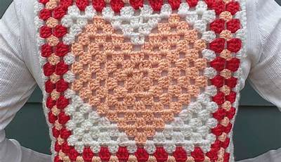 Crochet Valentine Granny Square