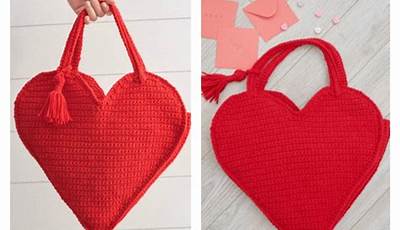 Crochet Valentine Tote Bag