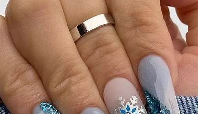 Cute Christmas Nails Long Blue